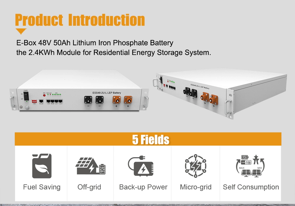 Pytes-4850 48V 50ah Bess Hybrid and off Grid Home Solar Renewable Energy System LFP Lithium Ion Battery with BMS