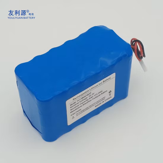 Cilindro ricaricabile OEM ODM/batteria cilindrica 18650, batteria da 24 V, batteria agli ioni di litio da 6000 mAh con connettori 6s3p, cavi, PCM/PCB
